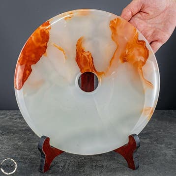 Natuurlijke onyx geluks-munt als teken van geluk - welvaart-