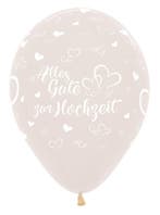 Ballonnen Alles Gute zur Hochzeit Hearts Crystal Clear 30cm, Verzenden, Nieuw