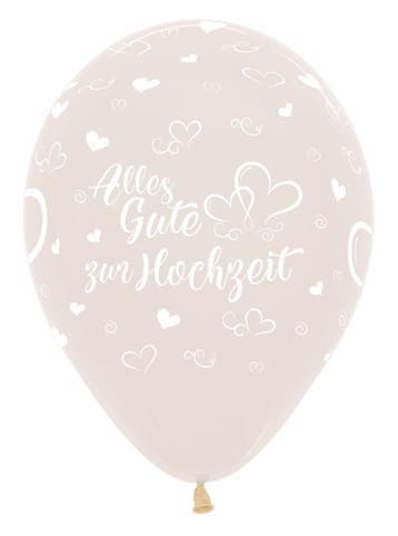 Ballonnen Alles Gute zur Hochzeit Hearts Crystal Clear 30cm, Verzenden, Nieuw