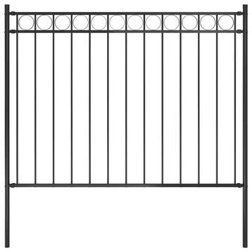 vidaXL Tuinhek ASSEN staal 1,7x1 m zwart, Tuin en Terras, Verzenden, Nieuw