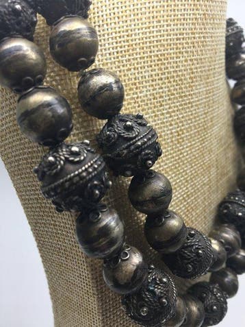 Zware vintage filigree halsketting, vakmanschap; echt, Antiquités & Art, Art | Art non-occidental