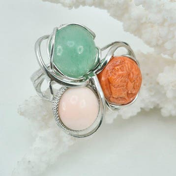 Koraal - Zilver, Zonder reserveprijs - Ring - CORALLO