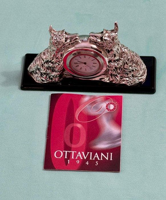 Bureauklok - Ottaviani Italiaans design - .925 zilver, Antiquités & Art, Curiosités & Brocante