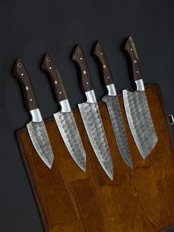 Japanese Style Kitchen Knife SET With Leather BAG Included -