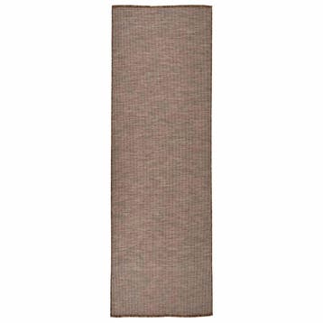 vidaXL Buitenkleed platgeweven 80x250 cm bruin, Verzenden