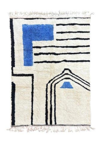 Tapis marocain moderne – Tapis berbère en laine fait main –
