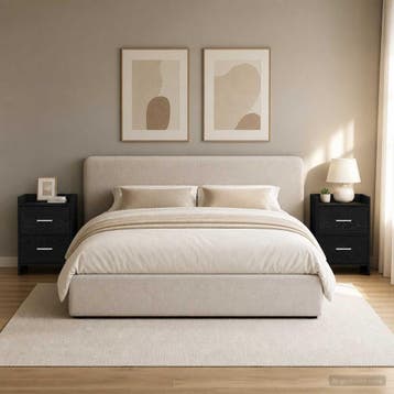 vidaXL Nachttafels 2 st Zwart eiken 40 x 30 x 60 cm Bewerkt, Verzenden, Nieuw