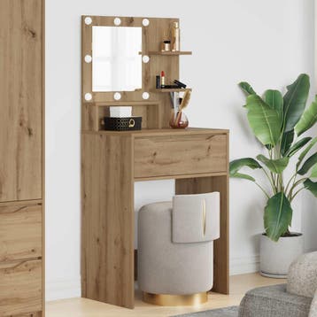 vidaXL Slaapkamer Toilet Tafels Artisan Eiken 80 x 39,6 x, Huis en Inrichting, Verzenden, Nieuw
