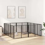 vidaXL Hondendeur 8 pcs Zwart 100 x 80 cm Gegevens staal, Verzenden, Nieuw