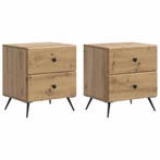 vidaXL Nachtkastje met lade 2 pcs Artisanaal eiken 43 x 34,5, Verzenden, Nieuw