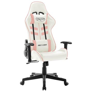 vidaXL Gamestoel kunstleer wit en roze, Verzenden, Nieuw