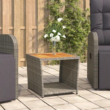 vidaXL Salontafel met houten blad poly ratten massief, Verzenden