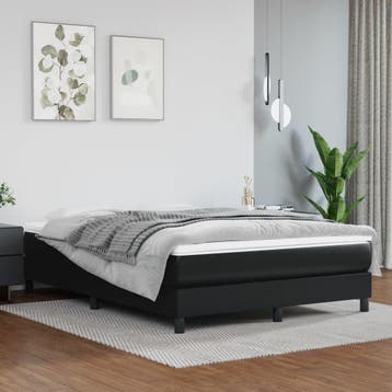 vidaXL Boxspring met matras kunstleer zwart 140x200 cm, Verzenden, Nieuw