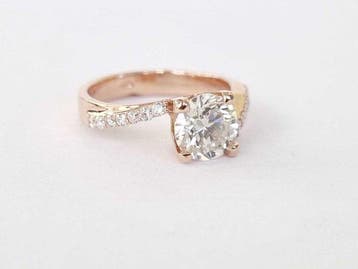 Bague de fiançailles - 14 carats Or rose - 1.72ct. tw., Handtassen en Accessoires, Antieke sieraden