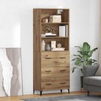 vidaXL Highboard Artisan Eiken 69,5 x 34 x 180 cm Bewerkt, Huis en Inrichting, Kasten | Dressoirs, Verzenden, Nieuw