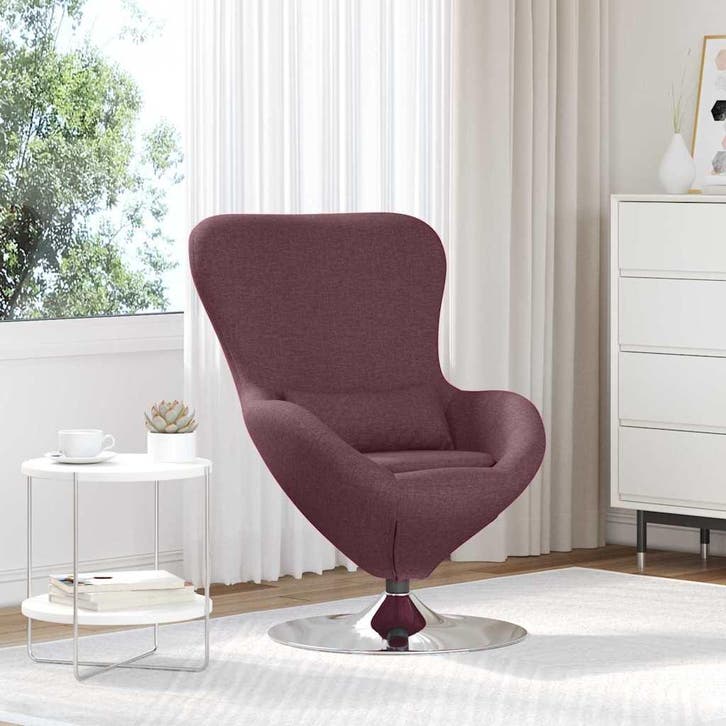 vidaXL Eivormige stoel Paars 63 x 73 x 90 cm Stof, Maison & Meubles, Fauteuils, Envoi