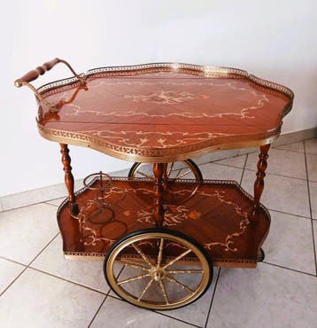 Serveerwagen - Hollywood Regency / Neoclassicisme /, Nieuw