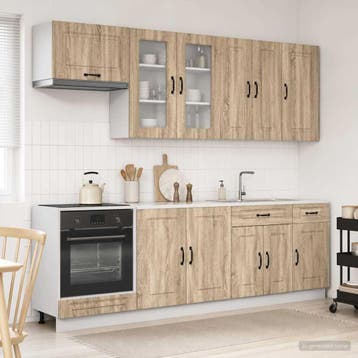 vidaXL Keukenblok KALMAR 8 st Sonoma Eiken Bewerkt hout, Verzenden