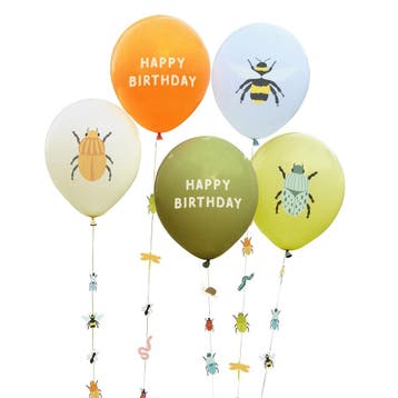 Bosdier Ballonnen Happy Birthday 5st, Verzenden, Nieuw