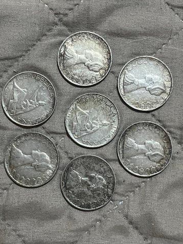Italië, Republiek 500 Lire argento (7 monete) (Zonder