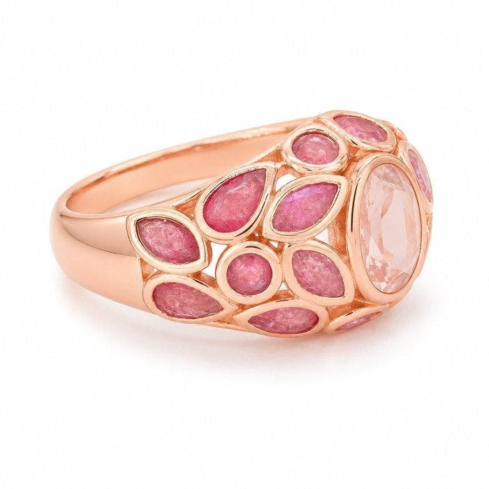 Sans prix de réserve - Bague Plaqué or Quartz - Tourmaline -, Bijoux, Sacs & Beauté, Bagues