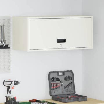 vidaXL Wit 80 x 33 x 35 cm Poedergecoat staal, Verzenden