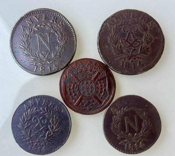 Frankrijk. Monnaie Obsidionale. Lot de 5 monnaies de siège, Timbres & Monnaies, Monnaies | Europe | Monnaies non-euro