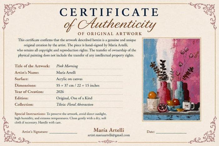 Maria Artelli - Pink Morning, Antiek en Kunst, Kunst | Designobjecten