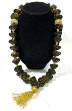 Art Déco-ketting van Murano-glas, donker bosgroen – Jaren