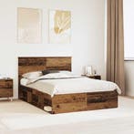 vidaXL Bedframe met hoofdeinde Oudhout 150 x 200 cm Massief, Huis en Inrichting, Slaapkamer | Bedden, Verzenden, Nieuw