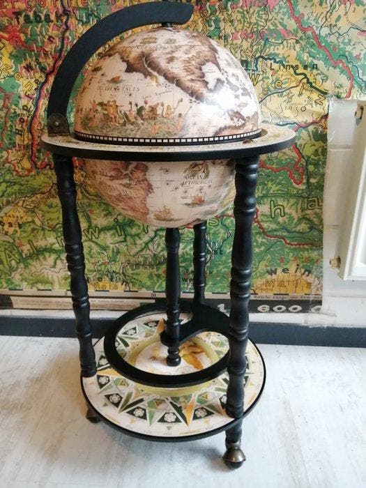 Globe bar - Hout - Globebar Barglobe, Antiquités & Art, Art | Objets design
