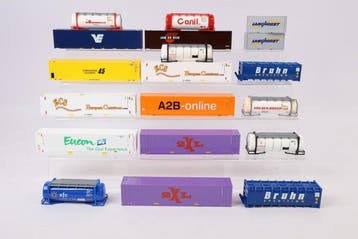 Divers H0 - Train miniature (19) - Ensemble de 19 contenants