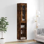 vidaXL Hoge kast 34,5x34x180 cm bewerkt hout gerookt, Verzenden, Nieuw