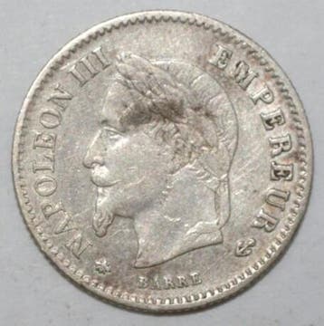 France Gadoury 309 20 Centimes 1868 A Paris Type Napoleon..., Verzenden, België