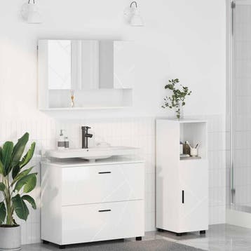 vidaXL Badkamermeubel Set 3 st Hoogglans wit 76,5 x 35 x 64, Verzenden, Nieuw