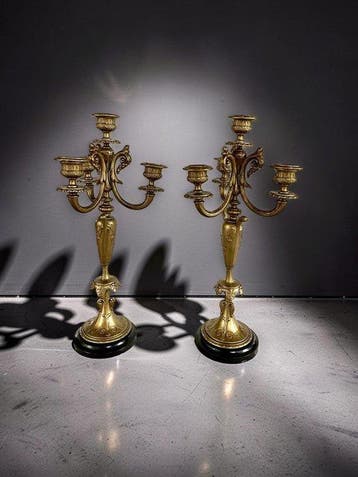Candélabre (2) - Marbre, Régule, Bronze