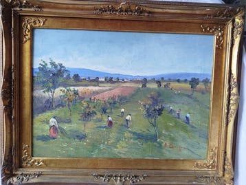 Roberto Carignani (1894-1975) - La semina,nella campagna, Antiek en Kunst