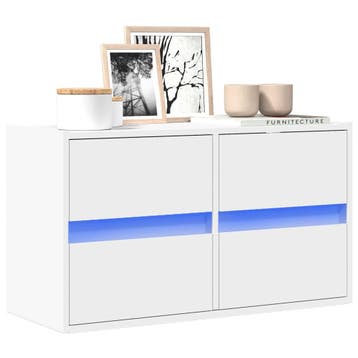 vidaXL Tv-wandmeubel met LED-verlichting 80x31x45 cm wit, Huis en Inrichting, Verzenden, Nieuw