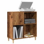 vidaXL Platenkast 84,5x38x89 cm bewerkt hout oud houtkleurig, Huis en Inrichting, Verzenden, Nieuw