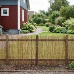 vidaXL Tuinhek Gecarboniseerd 400 x 90 cm Riet, Verzenden