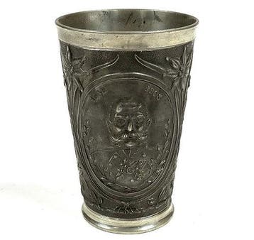 Vintage tinnen beker, ca. 9,5 cm, Verzenden, Nieuw