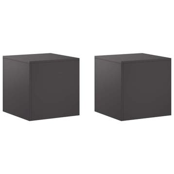 vidaXL Plantenstand 2 pcs Zwart 40 x 40 x 40 cm Staal, Tuin en Terras, Verzenden, Nieuw