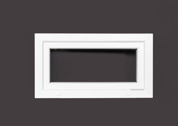 PVC raam kiep b80xh50 cm wit, Gevelraam of Ruit, Minder dan 80 cm, 80 tot 120 cm, Nieuw