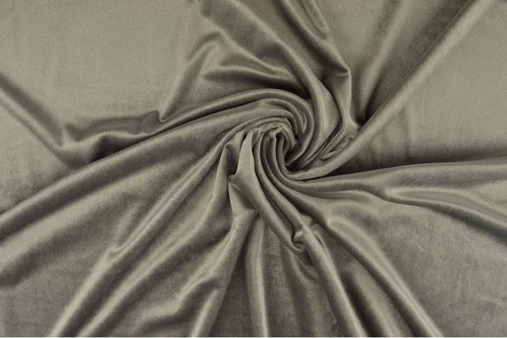 10 meter stretch fluweel - Zilvergrijs, Hobby en Vrije tijd, Stoffen en Lappen, 120 cm of meer, 200 cm of meer, Grijs, Nieuw, Polyester
