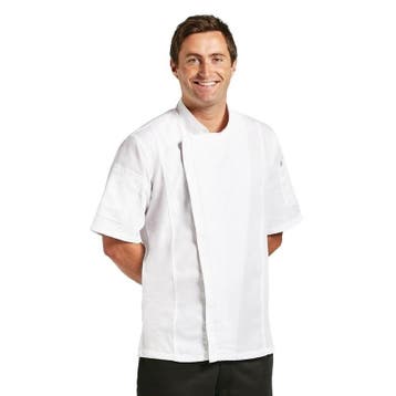 Chef Works Springfield unisex koksbuis met rits wit |, Verzenden