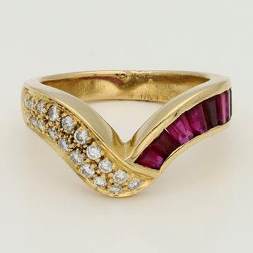 Bague - 18 carats Or jaune - Diamant, Bijoux, Sacs & Beauté