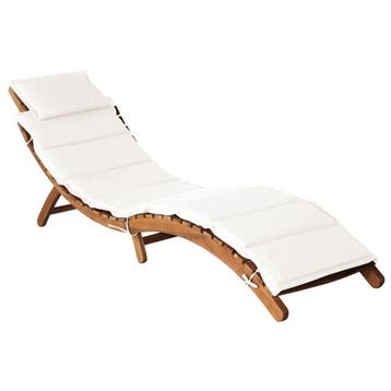 vidaXL Zonligstoelen Massief Acacia Hout Crèmekleurig, Verzenden, Nieuw
