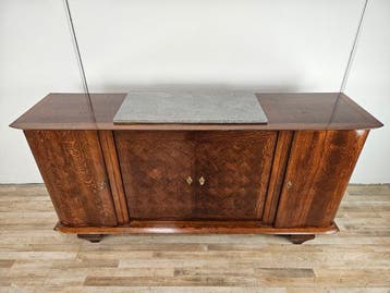 Crédence - Buffet en chêne avec plateau en marbre - Chêne,