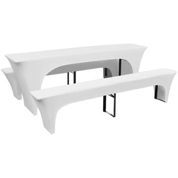 vidaXL Hoes voor biertafel en banken 225x50x80 cm stretch, Verzenden