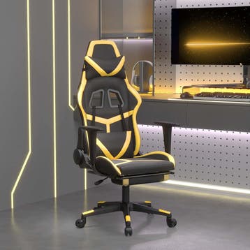 vidaXL Massage gamestoel met voetensteun kunstleer zwart &, Verzenden